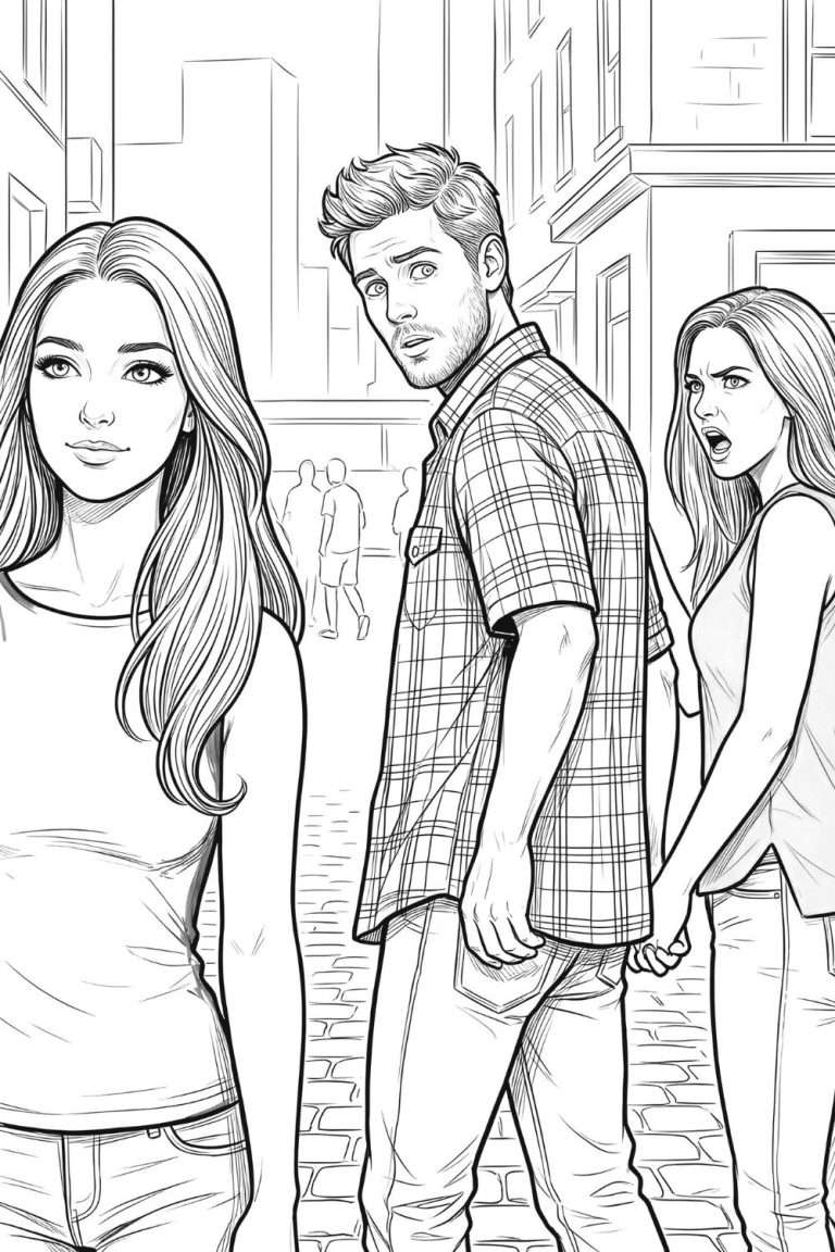 Distracted Boyfriend Meme Coloring Page