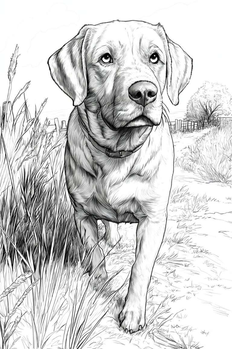Drawing of Labrador Dog - Coloring Page