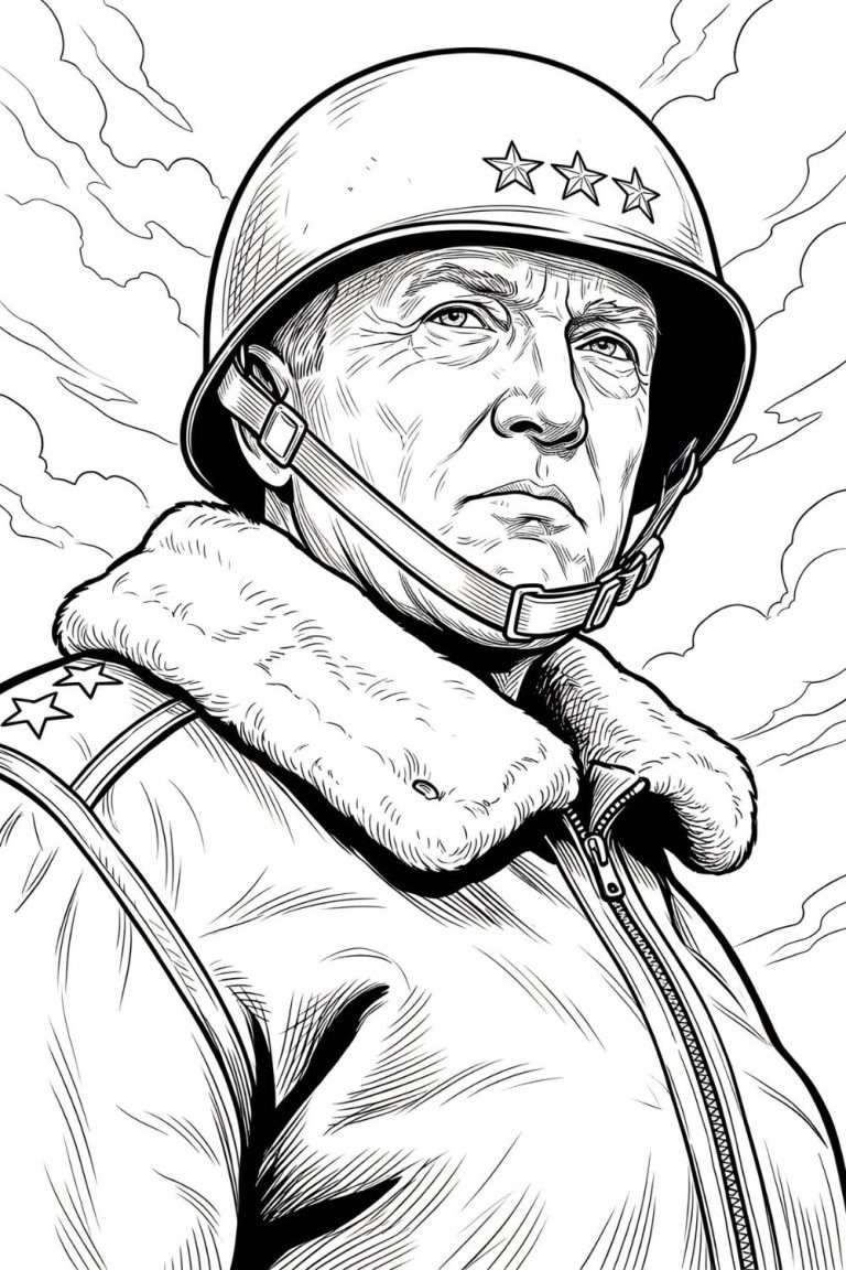 Drawing to color of General George S. Patton