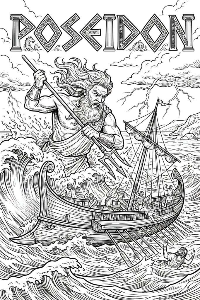Poseidon - one of the twelve Olympian gods in ancient Greek mythology