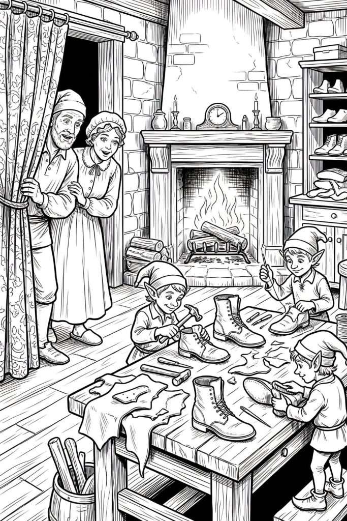 The Elves and the Shoemaker Coloring Sheet