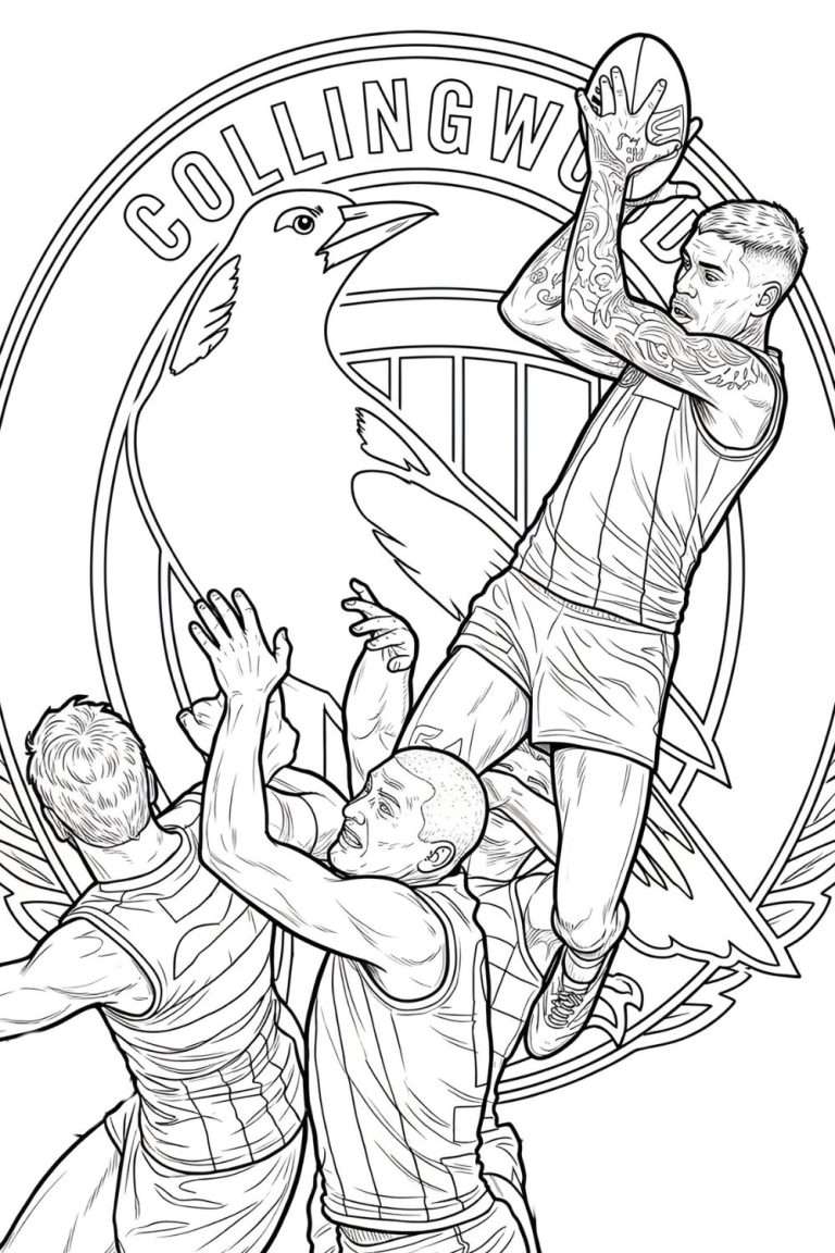 Collingwood AFL Drawing to Colour