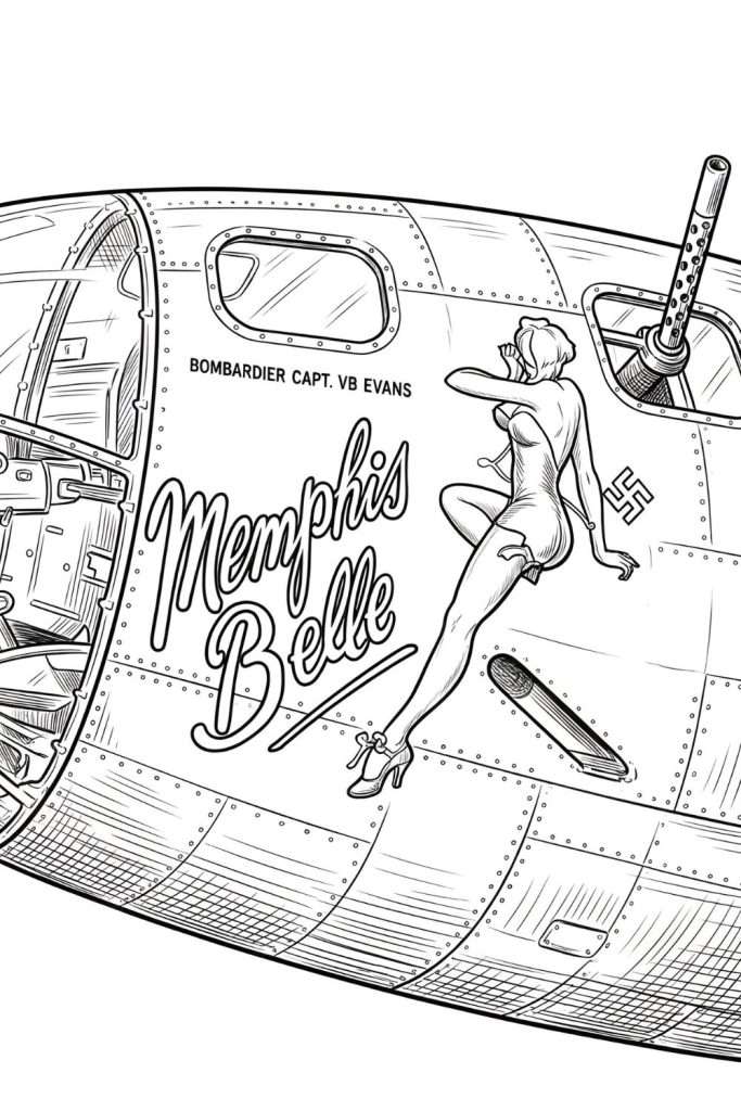 Nose Art on B-17, Memphis Belle