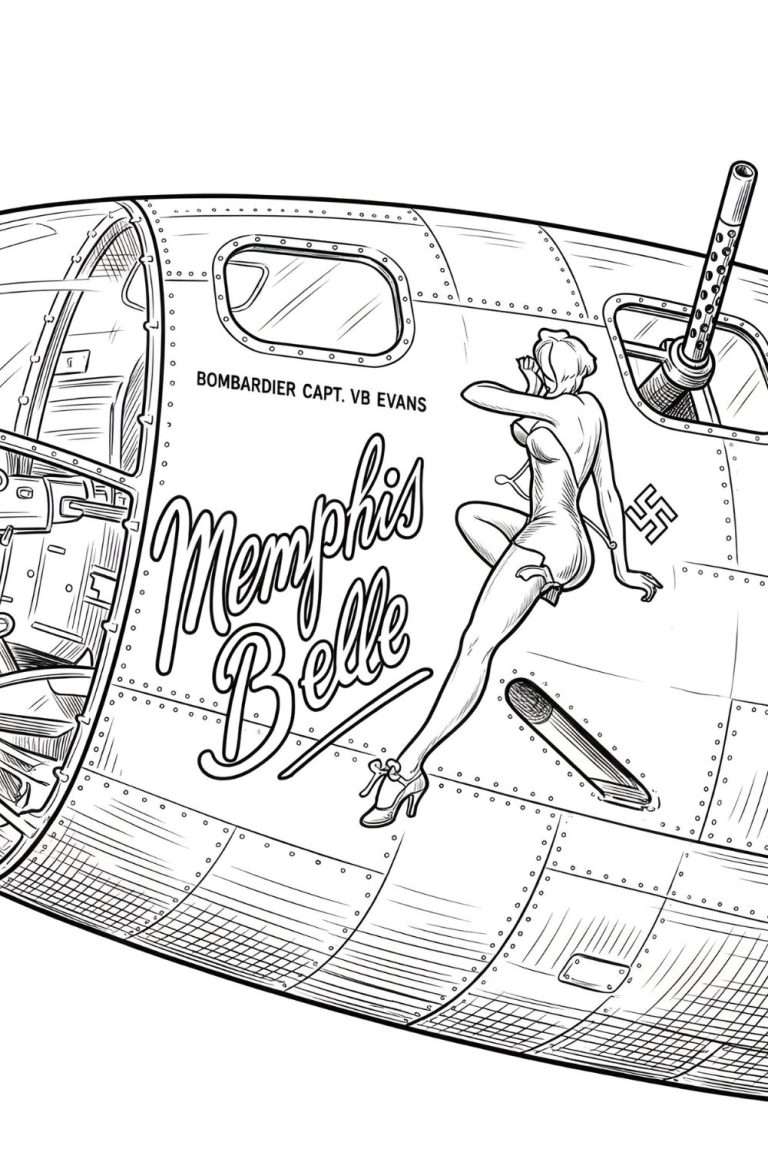 Nose Art on B-17, Memphis Belle