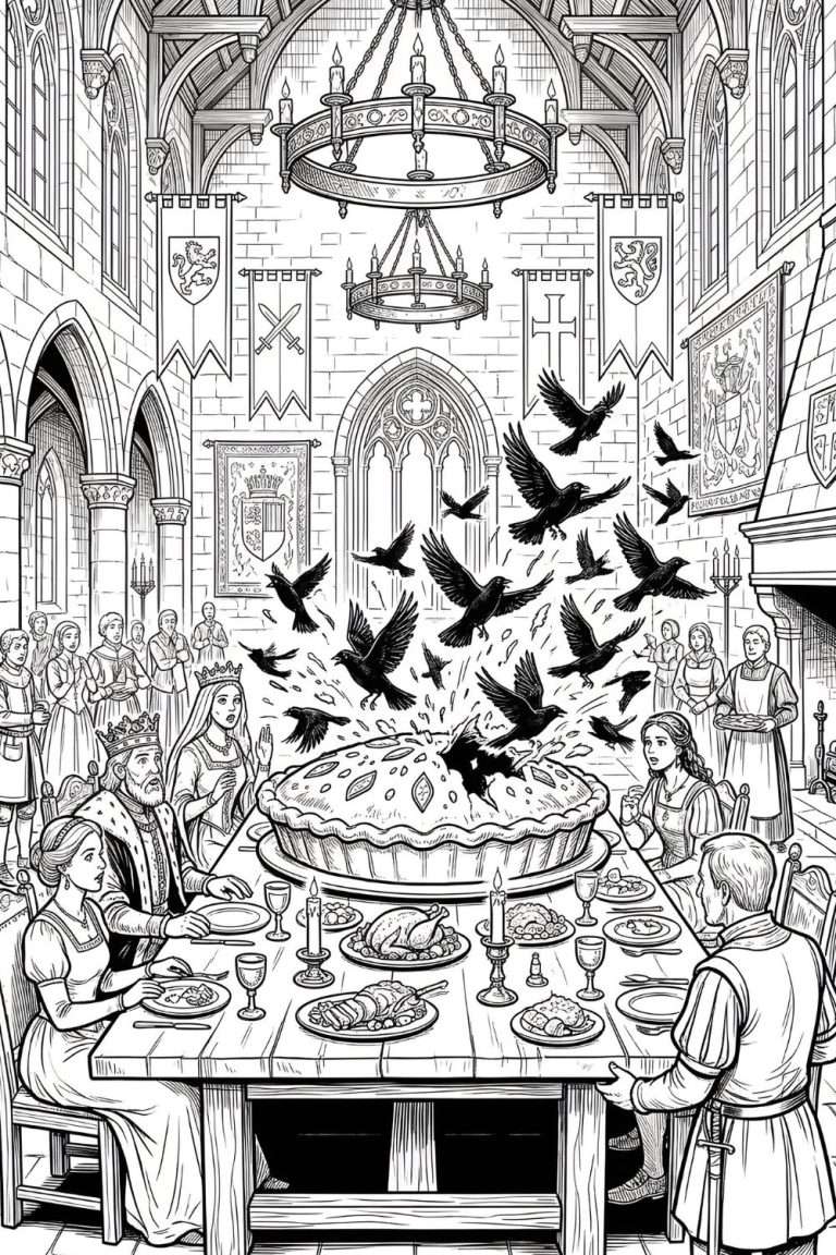 Sing a Song of Sixpence Coloring Page